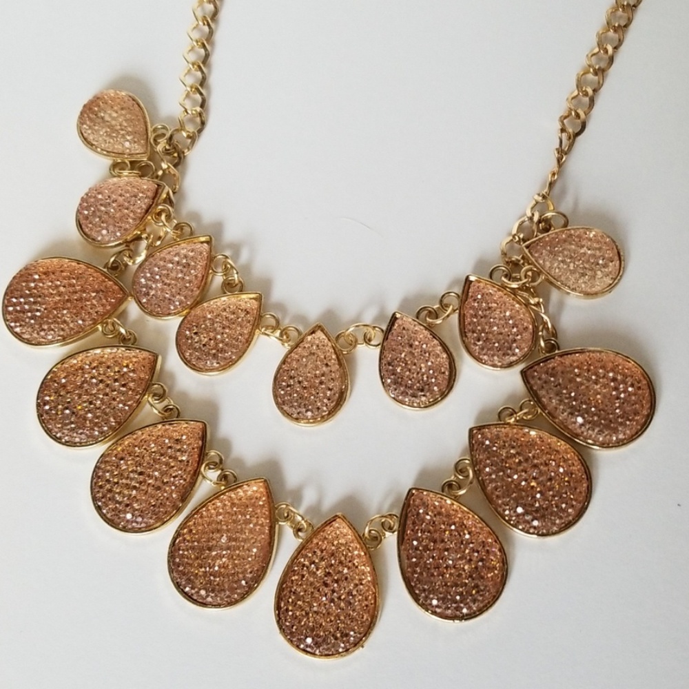 Gold and Pink Statement Necklace